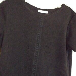 Zara Women's Black Faux Suede Shift Dress Short Sleeve Pull-on Size US S